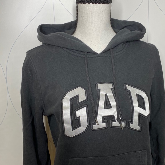 Gap metallic Logo Hoodie grey Small - Picture 3 of 7